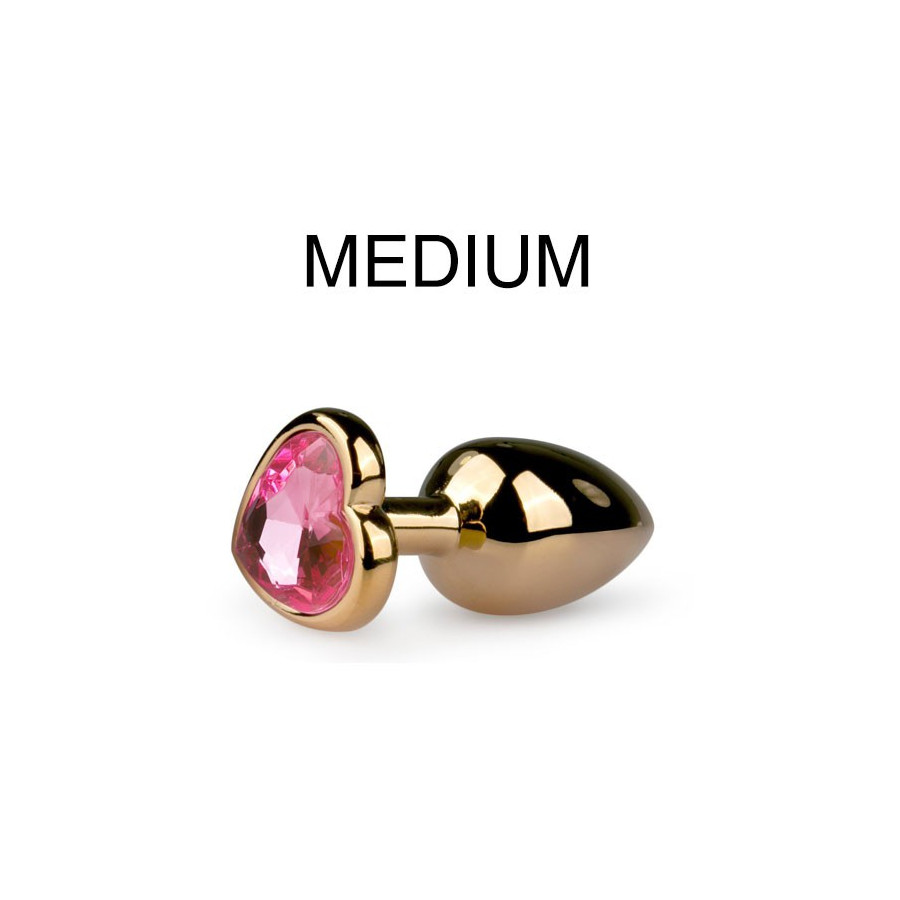 Plug bijou Or en coeur - Medium 7.5 x 3.4 cm Plug bijou Or en coeur - Medium 7.5 x 3.4 cm