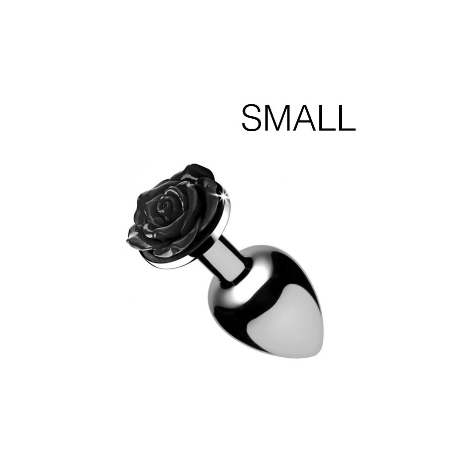 Plug Bijou avec Rose noire - 6.5 x 2.7 cm SMALL Plug Bijou avec Rose noire - 6.5 x 2.7 cm SMALL
