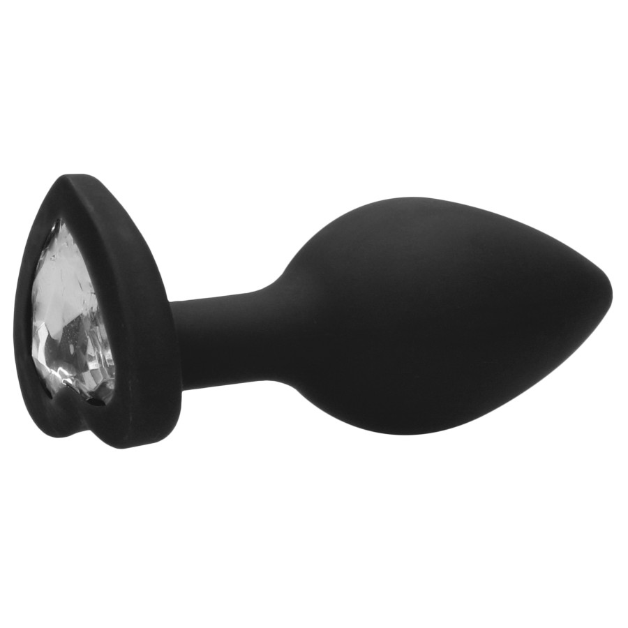 Plug Bijou Anal silicone Heart Noir 6 x 2.8 cm