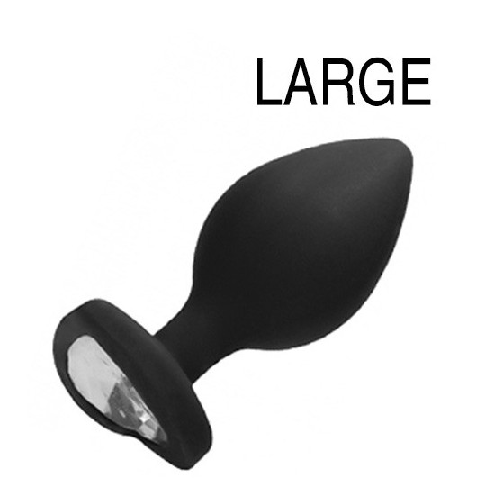 Plug Bijou Anal silicone Heart Noir 8 x 4 cm