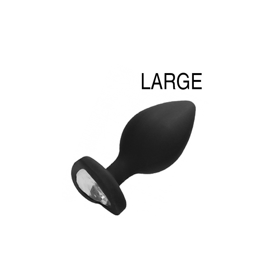 Plug Bijou Anal silicone Heart Noir 8 x 4 cm