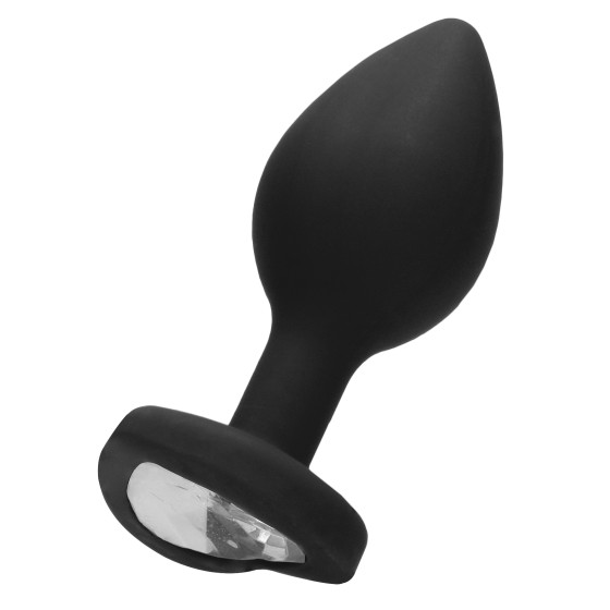 Plug Bijou Anal Silicone Heart Noir 7 x 3.5 cm