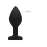 Plug Bijou Anal silicone Heart Noir 6 x 2.8 cm