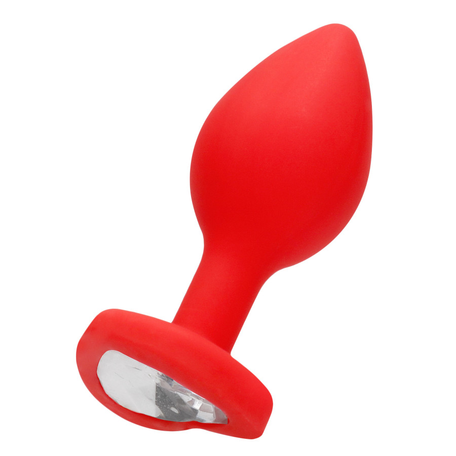 Plug Bijou Anal Silicone Heart Rouge 6 x 2.8 cm