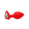 Plug Bijou Anal Silicone Heart Rouge 6 x 2.8 cm