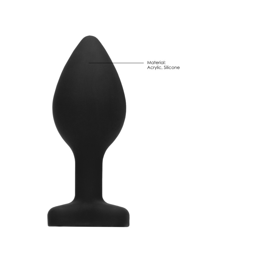 Plug Bijou Anal Silicone Heart Noir 7 x 3.5 cm