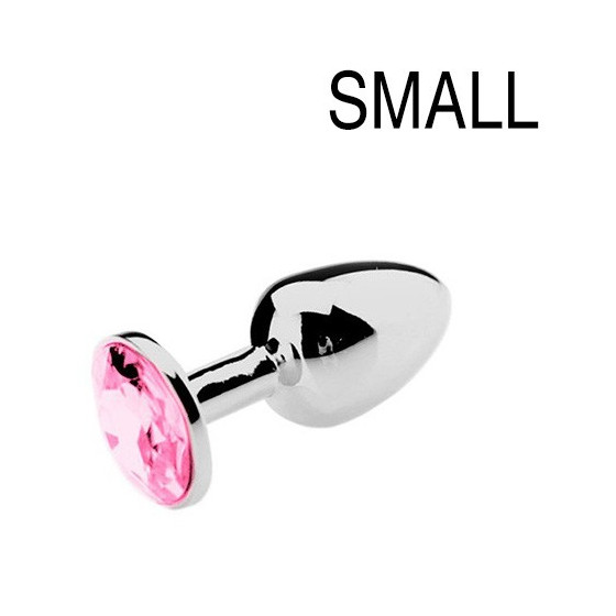 Plug Bijou Strass Rose - SMALL 6.5 x 2.7cm