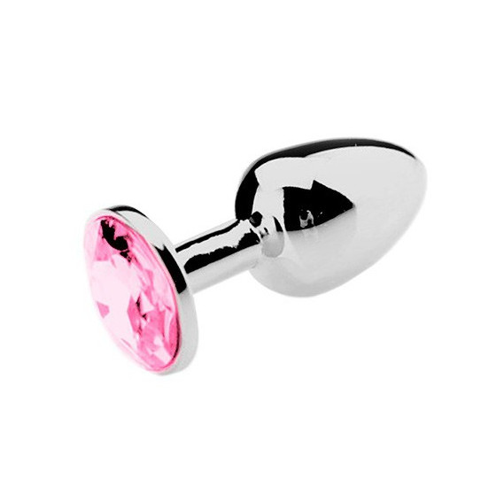 Plug Bijou Strass Rose - SMALL 6.5 x 2.7cm