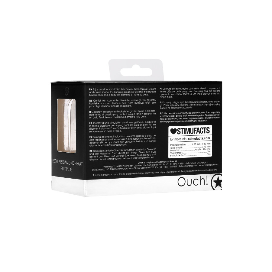 Plug Bijou Anal silicone Heart Noir 6 x 2.8 cm