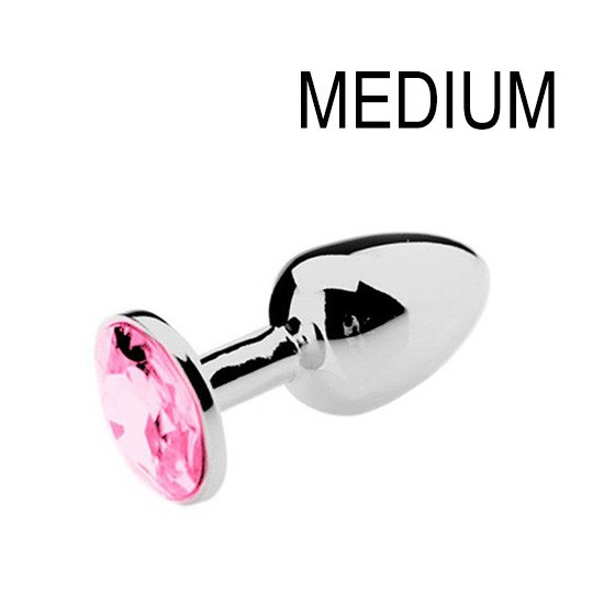 Plug Bijou Strass Rose - MEDIUM 7 x 3.4cm