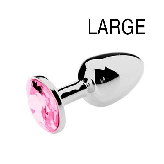 Plug Bijou Strass Rose - LARGE 8 x 4cm