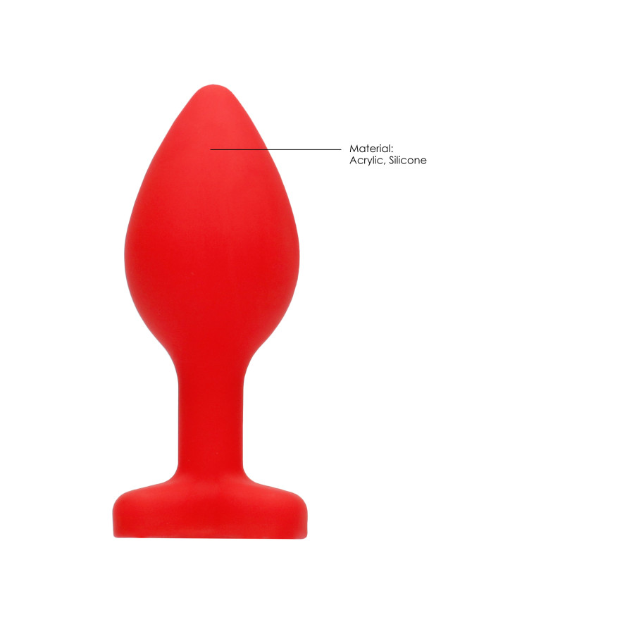 Plug Bijou Anal Silicone Heart Rouge 6 x 2.8 cm