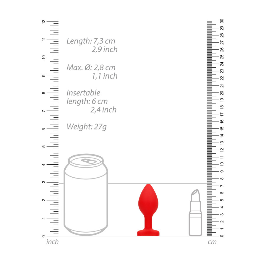 Plug Bijou Anal Silicone Heart Rouge 6 x 2.8 cm