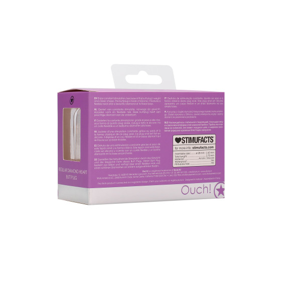 Plug Bijou Anal silicone Heart Violet 6 x 2.8 cm