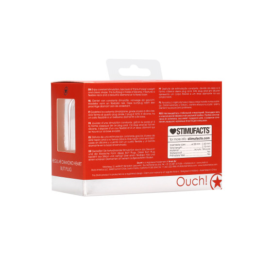 Plug Bijou Anal Silicone Heart Rouge 6 x 2.8 cm