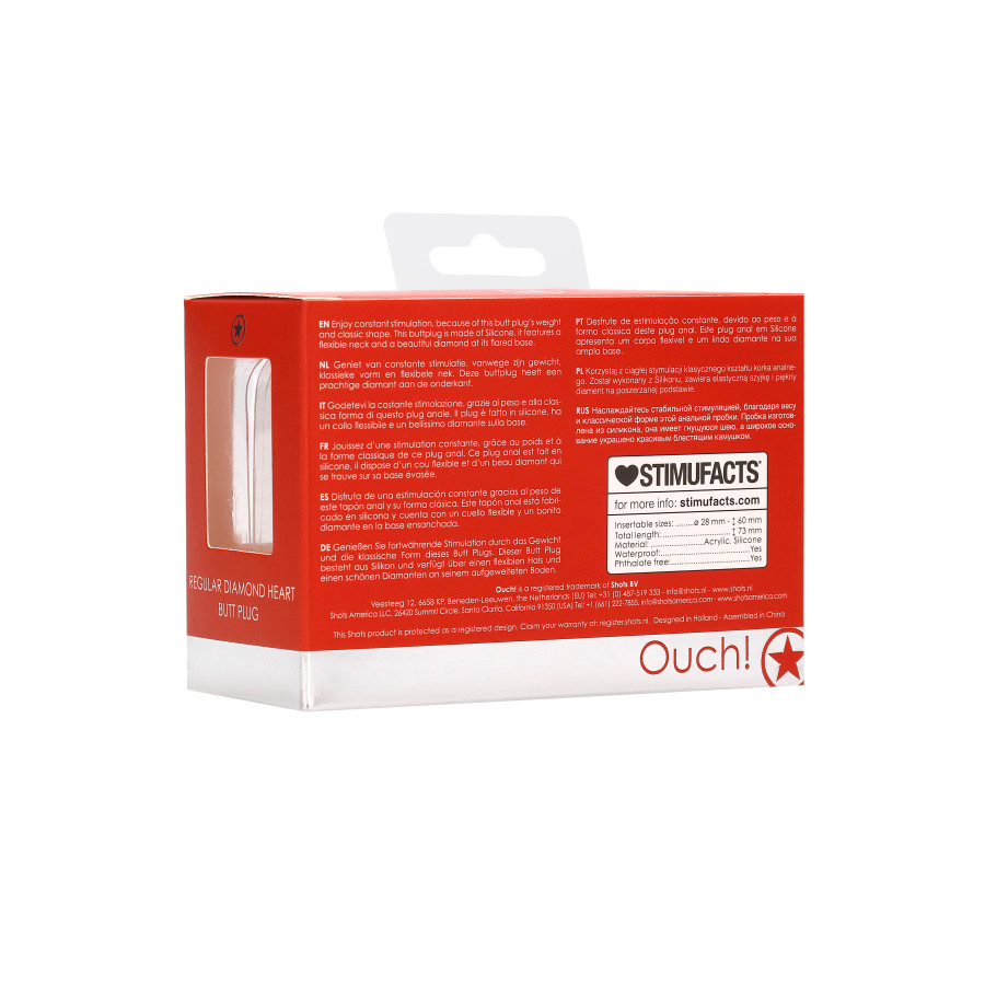 Plug Bijou Anal Silicone Heart Rouge 6 x 2.8 cm