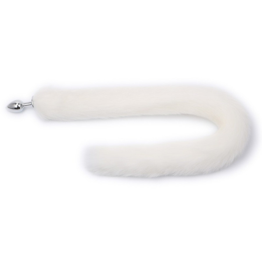 Plug avec queue Fourrure 7 x 3.4 cm Blanc Plug avec queue Fourrure 7 x 3.4 cm Blanc