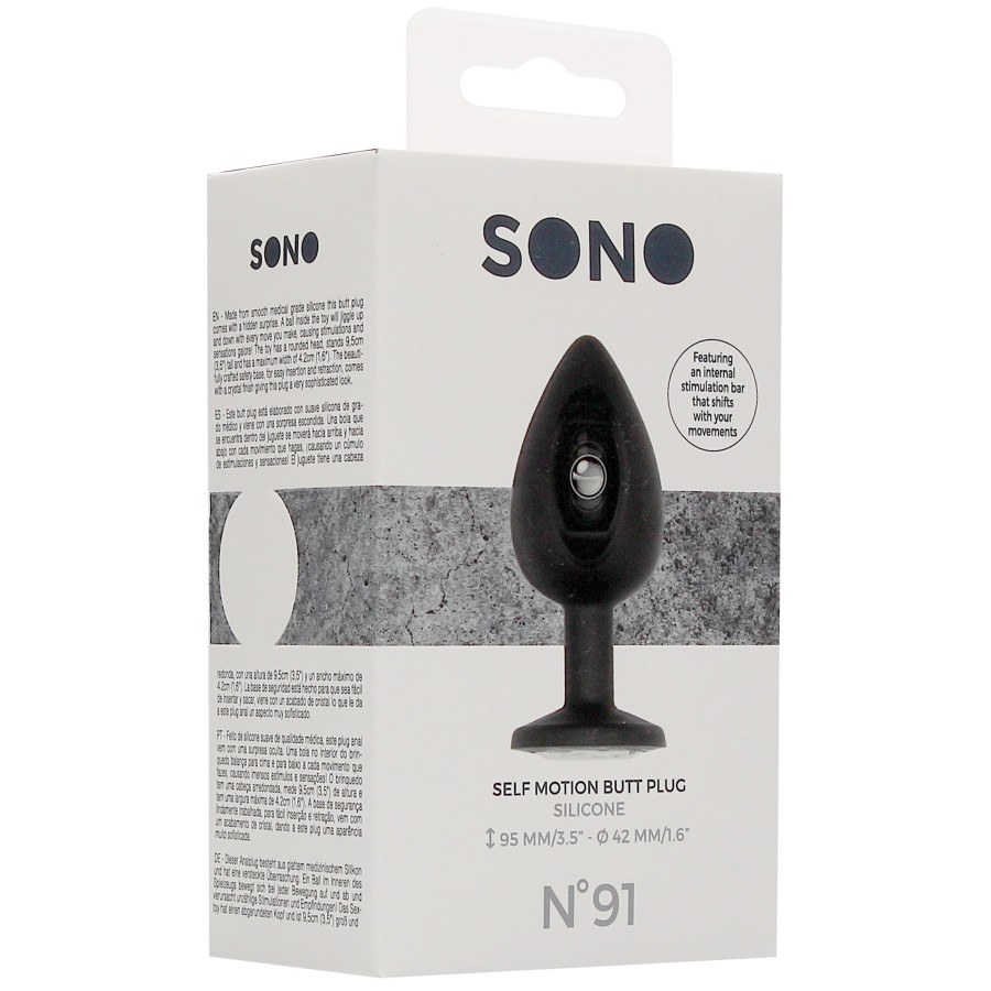 Plug anal silicone SELF MOTION 8 x 4 cm noir