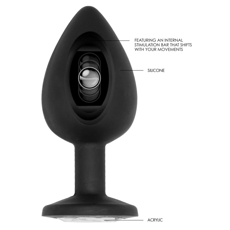 Plug anal silicone SELF MOTION 8 x 4 cm noir