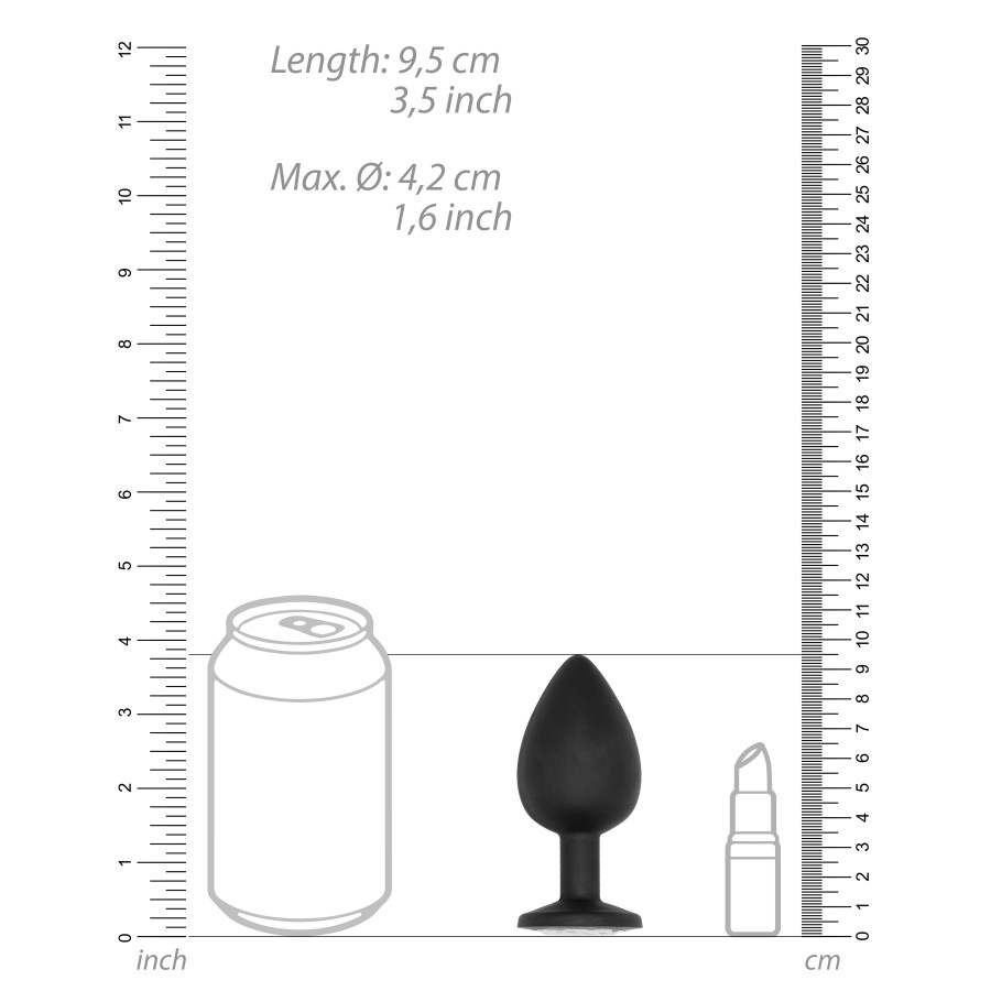 Plug anal silicone SELF MOTION 8 x 4 cm noir