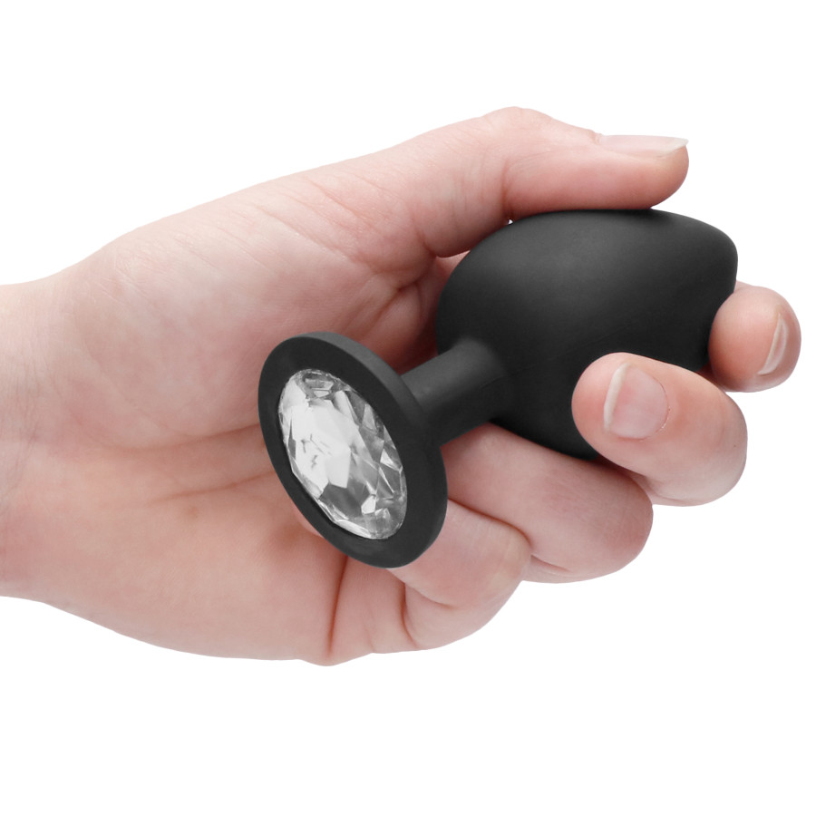 Plug anal silicone SELF MOTION 8 x 4 cm noir