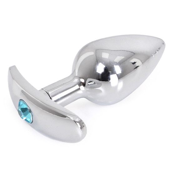 Plug Bijou anal avec Base arrondie Curve 6 x 2.8 cm - Bijou Bleu