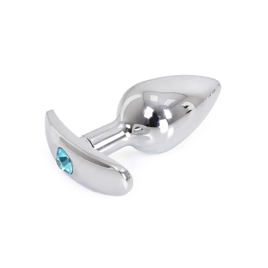 Plug Bijou anal avec Base arrondie Curve 6 x 2.8 cm - Bijou Bleu