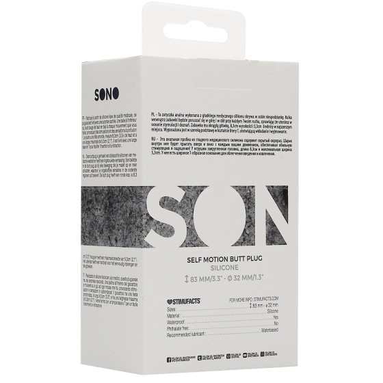 Plug anal silicone SELF MOTION 8 x 4 cm noir