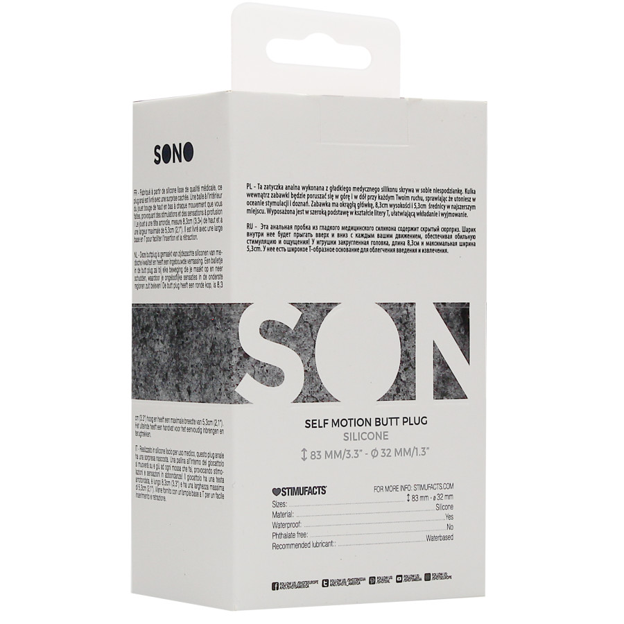 Plug anal silicone SELF MOTION 8 x 4 cm noir