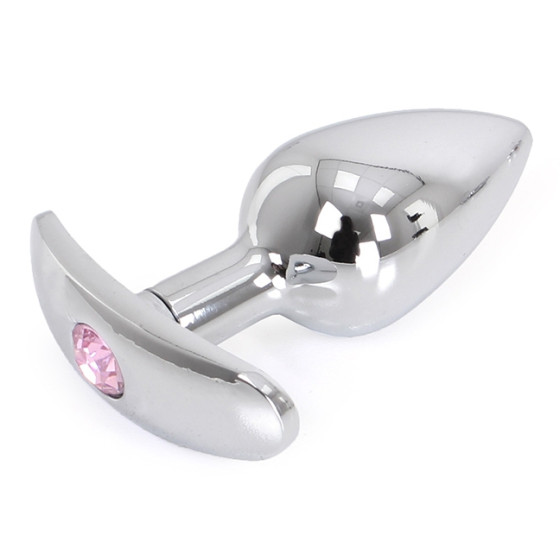 Plug Bijou Anal avec base arrondie Curve 6 x 2.8 cm - Bijou Rose