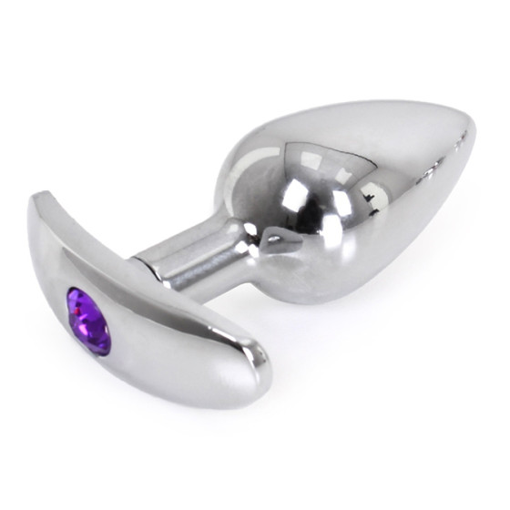 Plug Bijou anal avec base arrondie Curve 6 x 2.8 cm - Bijou Violet