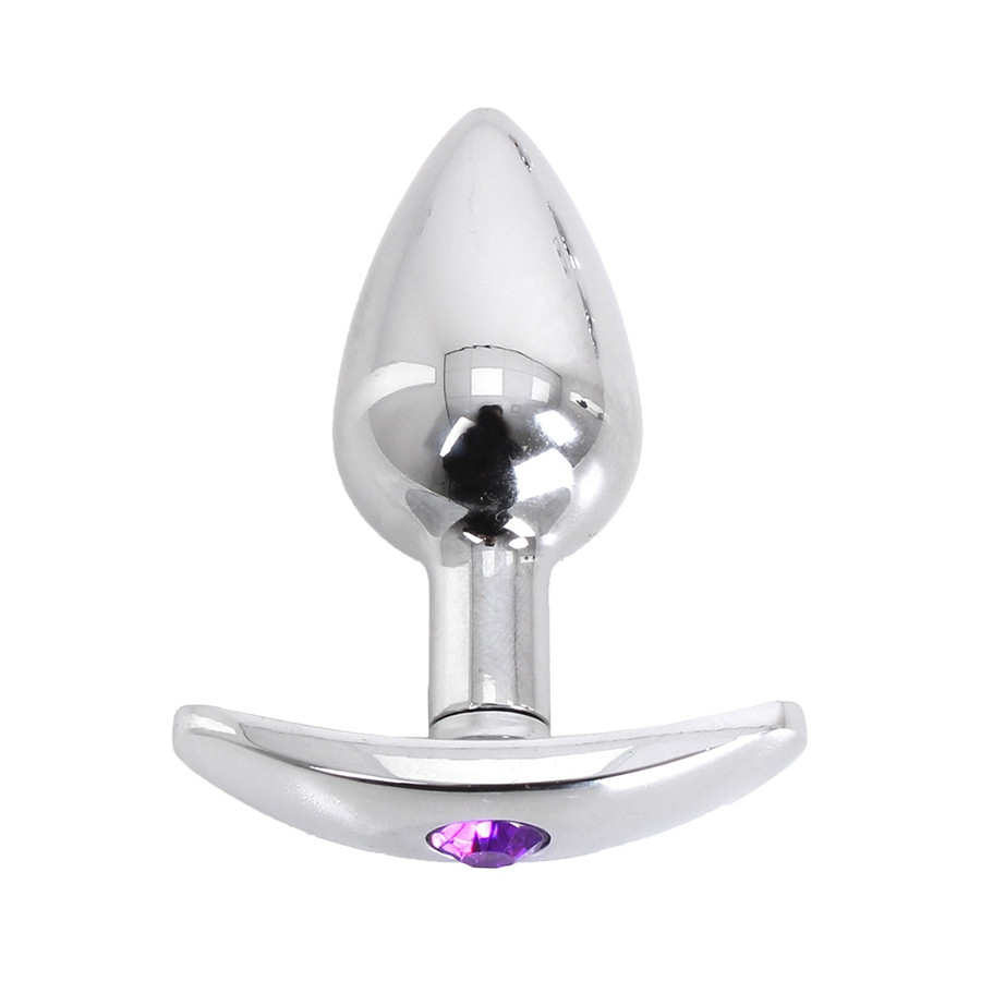 Plug Bijou anal avec base arrondie Curve 6 x 2.8 cm - Bijou Violet
