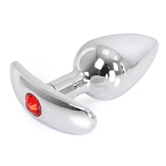 Plug Bijou Anal avec Base arrondie Curve 6 x 2.8 cm - Bijou rouge