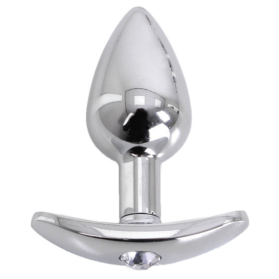 Plug Bijou anal avec base arrondie Curve 6 x 2.8 cm - Bijou transparent
