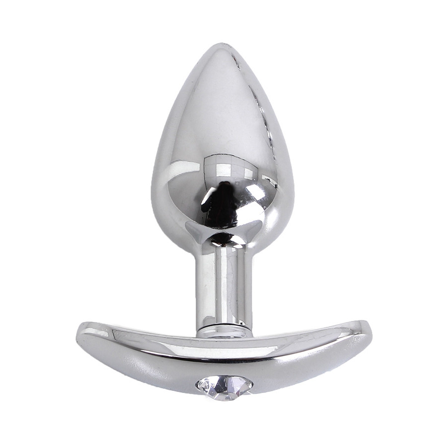Plug Bijou anal avec base arrondie Curve 6 x 2.8 cm - Bijou transparent