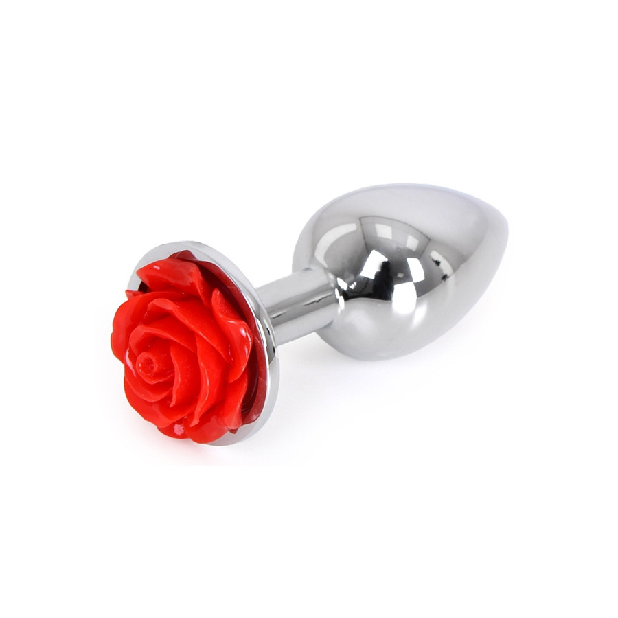 Plug Bijou anal Alu avec Rose 6 x 2.8 cm