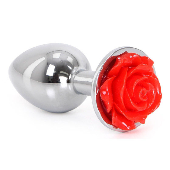 Plug Bijou anal Alu avec Rose 6 x 2.8 cm