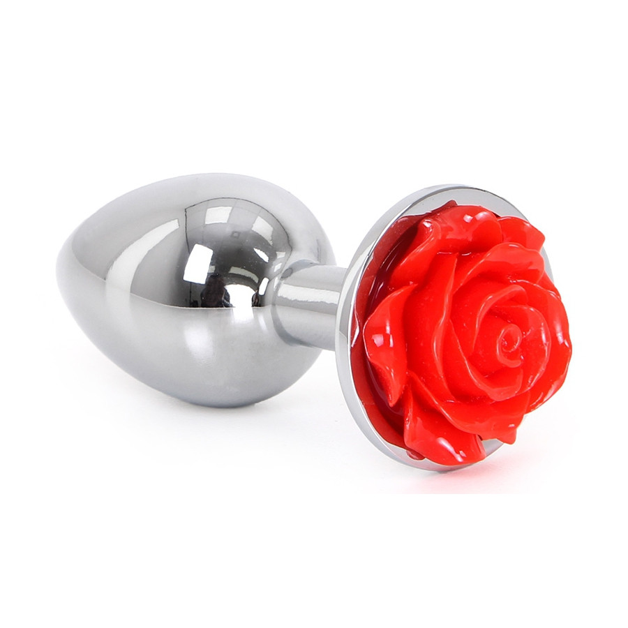 Plug Bijou anal Alu avec Rose 6 x 2.8 cm