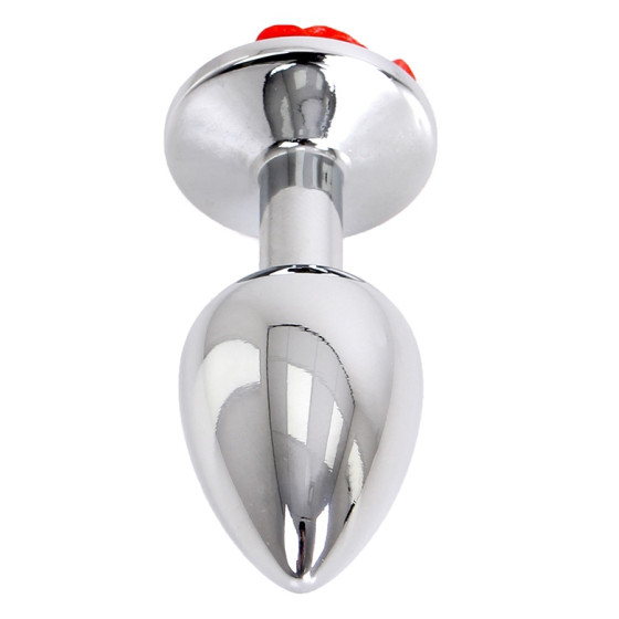 Plug Bijou anal Alu avec Rose 6 x 2.8 cm
