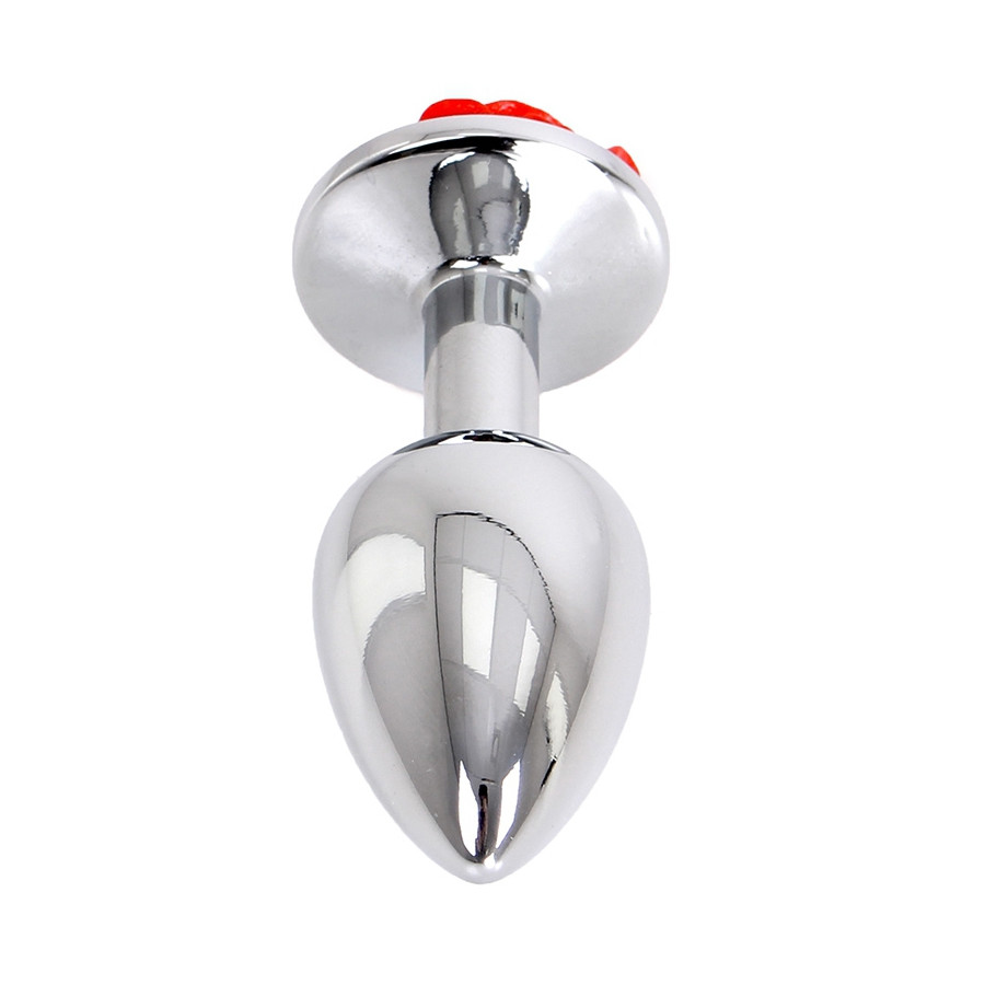 Plug Bijou anal Alu avec Rose 6 x 2.8 cm