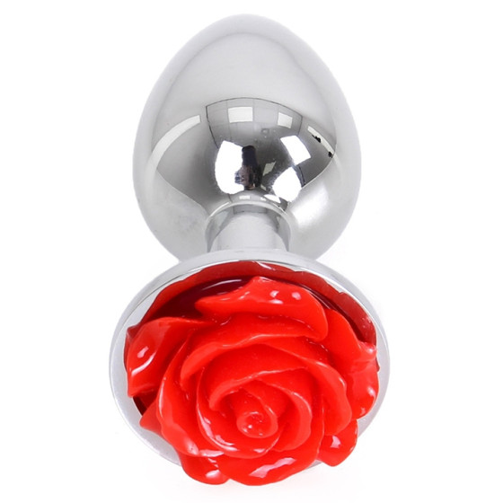 Plug Bijou anal Alu avec Rose 6 x 2.8 cm