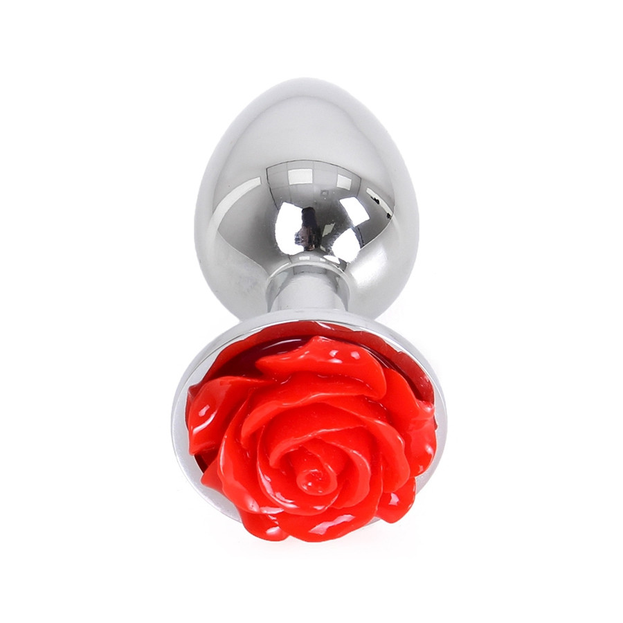 Plug Bijou anal Alu avec Rose 6 x 2.8 cm
