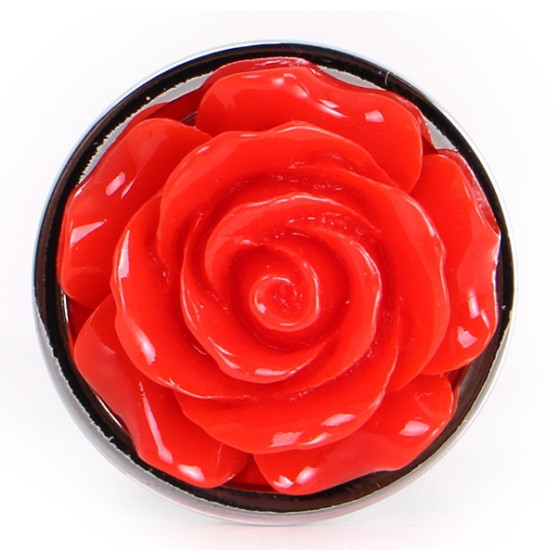 Plug Bijou anal Alu avec Rose 6 x 2.8 cm