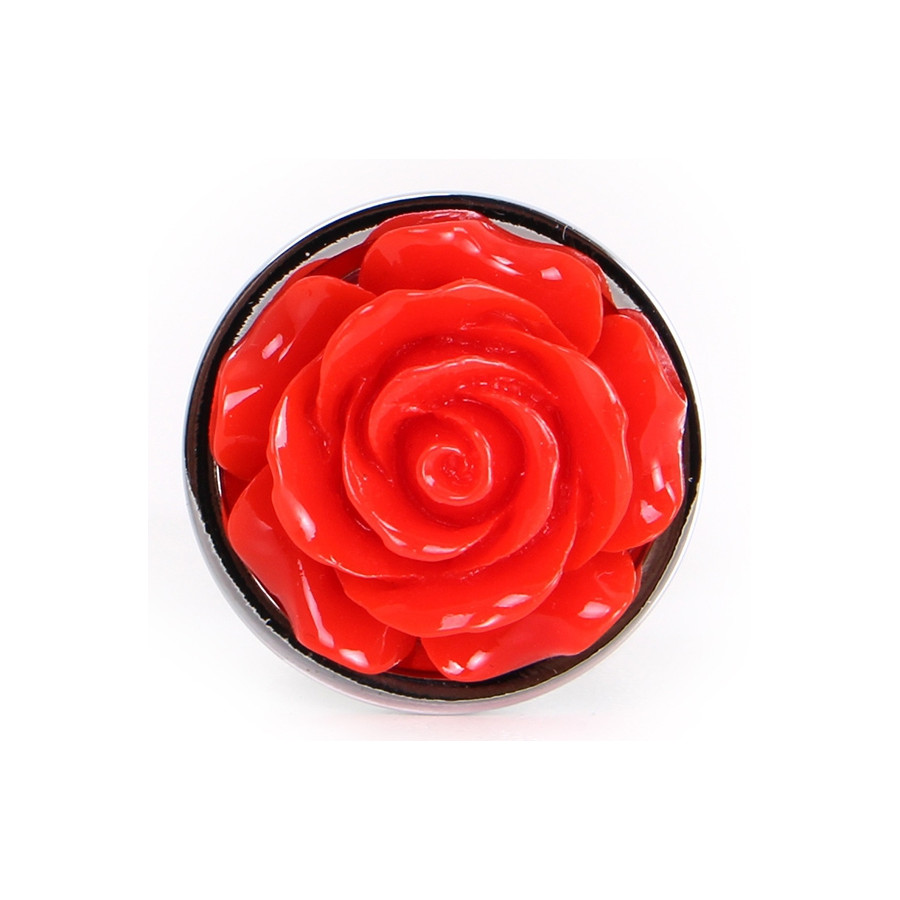 Plug Bijou anal Alu avec Rose 6 x 2.8 cm