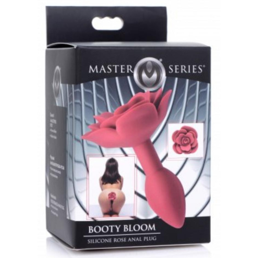Plug Bijou Silicone Booty Blum avec Rose 7.5 x 3cm