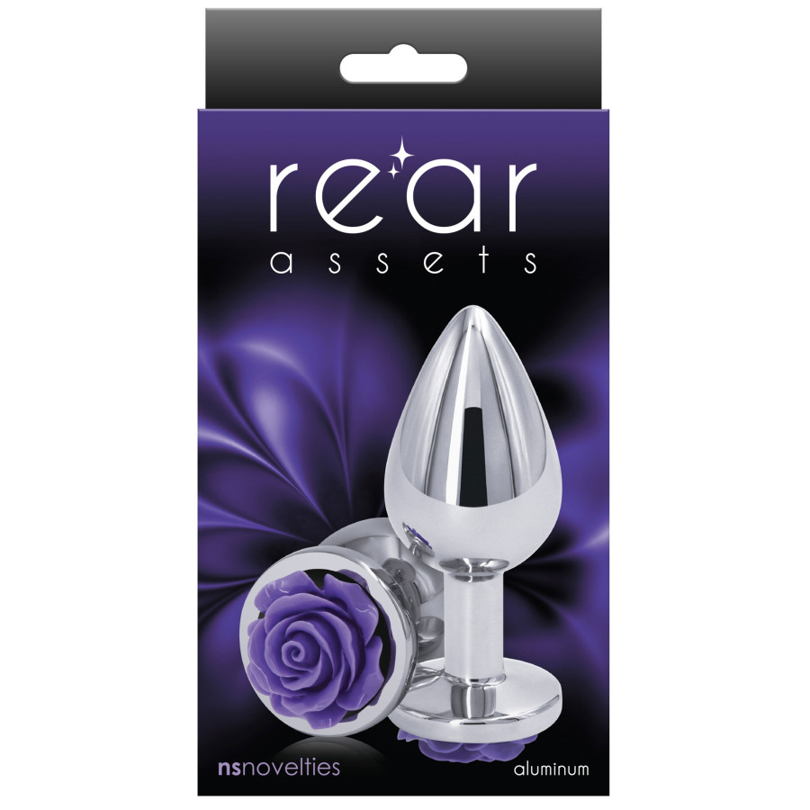 Plug bijou Rear M 7 x 3.4cm Argenté-Violet