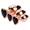 Plug Bijou Anal Gold Heart S 6 x 2.7cm Noir