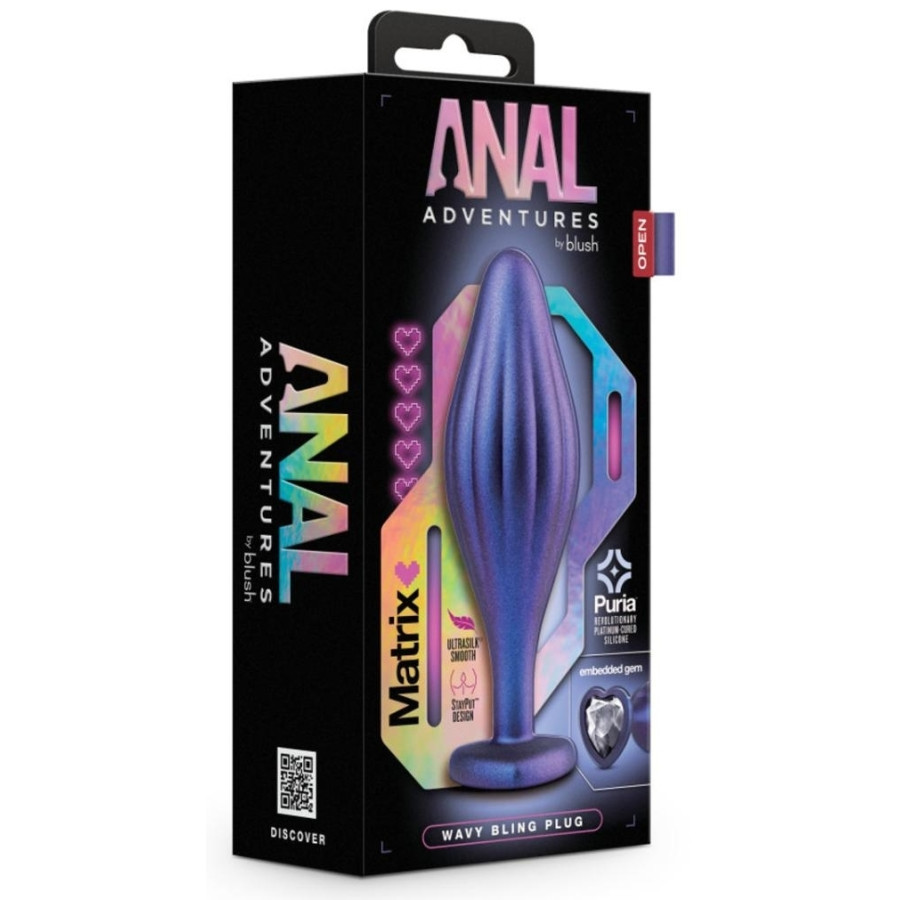 Plug Bijou Anal Wavy Bling Matrix 10 x 3.5cm
