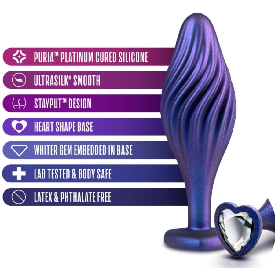 Plug Bijou Anal Silicone Swirling Bling 10 x 3.5cm