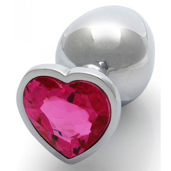 Bijou anal Heart Gem M 7 x 3.3cm Argenté-Rose